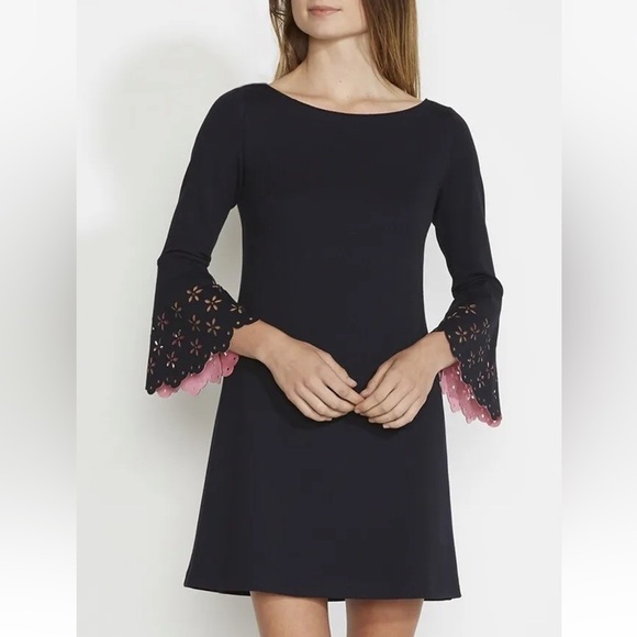 NWT Bailey 44 Black Daisy Bell Sleeve Dress - Picture 2 of 8